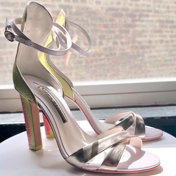 🌺 SOPHIA WEBSTER 👠 Nicole Hot Bubblegum Sandal, Sunny Lime size 38.5 - Picture 4 of 16
